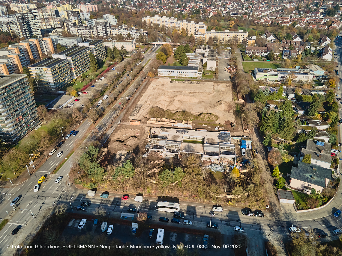 09.11.2020 - Baustelle der neuen Grundschule am Karl-Marx-Ring in Neuperlach